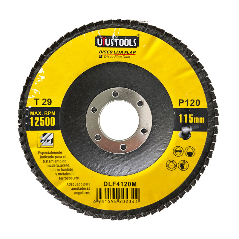 Disco flap 4 1/2" madera/metal GR120 Uyustools (pack 10 unidades)