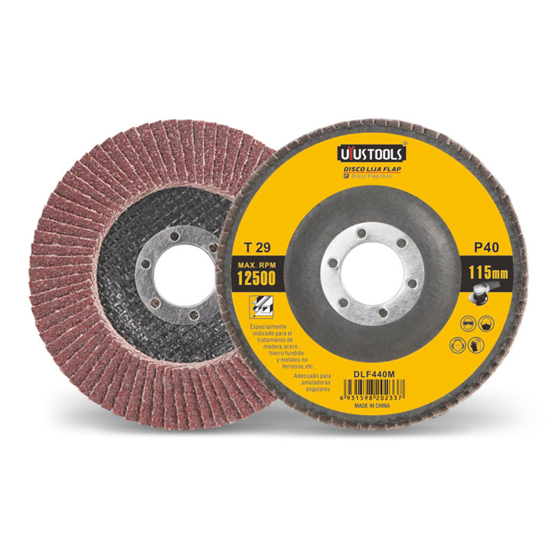Disco flap 4 1/2" madera/metal GR40 Uyustools (pack 10 unidades)