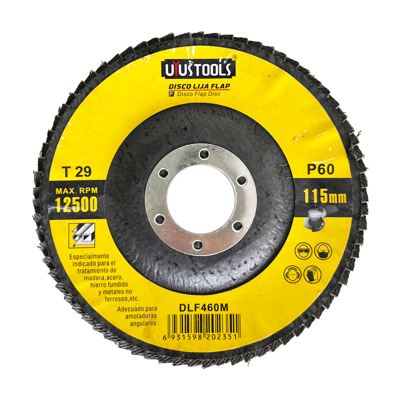 Disco flap 4 1/2" madera/metal GR60 Uyustools (pack 10 unidades)