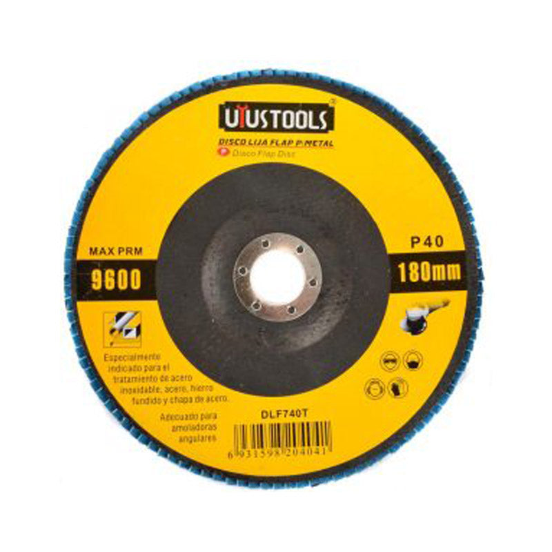 Disco flap 7" acero inox/metal GR40 Uyustools (pack 10 unidades)
