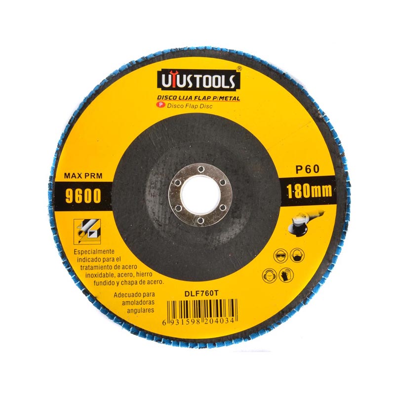 Disco flap 7" acero inox/metal GR60 Uyustools (pack 10 unidades)