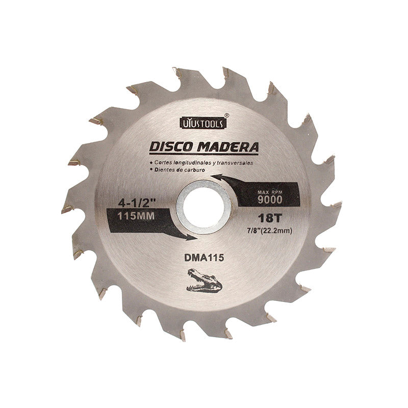 Disco sierra 4 1/2" x 18 dtes madera (pack 10 unidades)