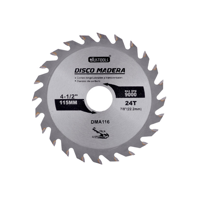 Disco sierra 4 1/2" x 24 dtes madera (pack 2 unidades)