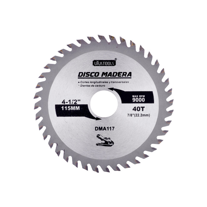Disco sierra 4 1/2" x 40 dtes madera (pack 2 unidades)