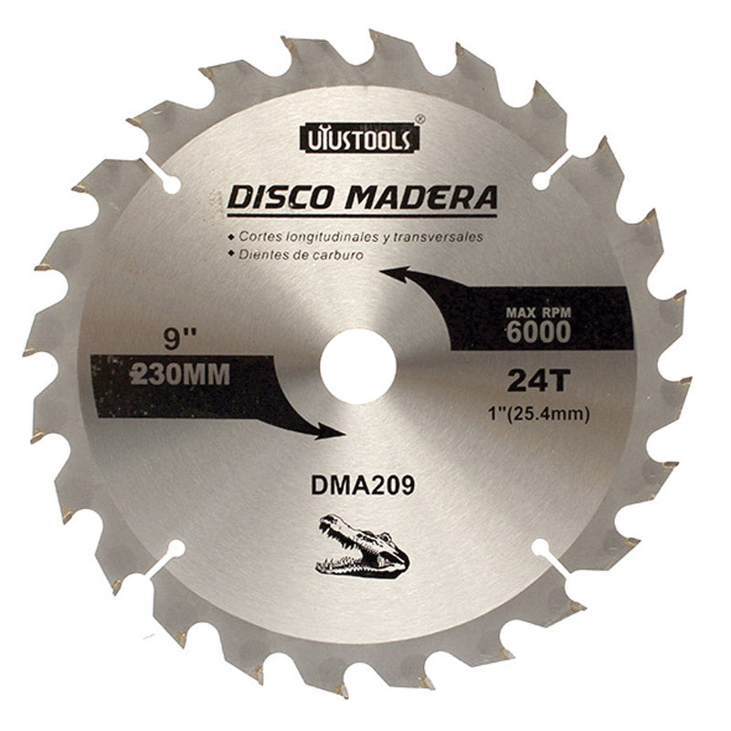 Disco sierra 9" x 24 dtes madera Uyustools (pack 5 unidades)