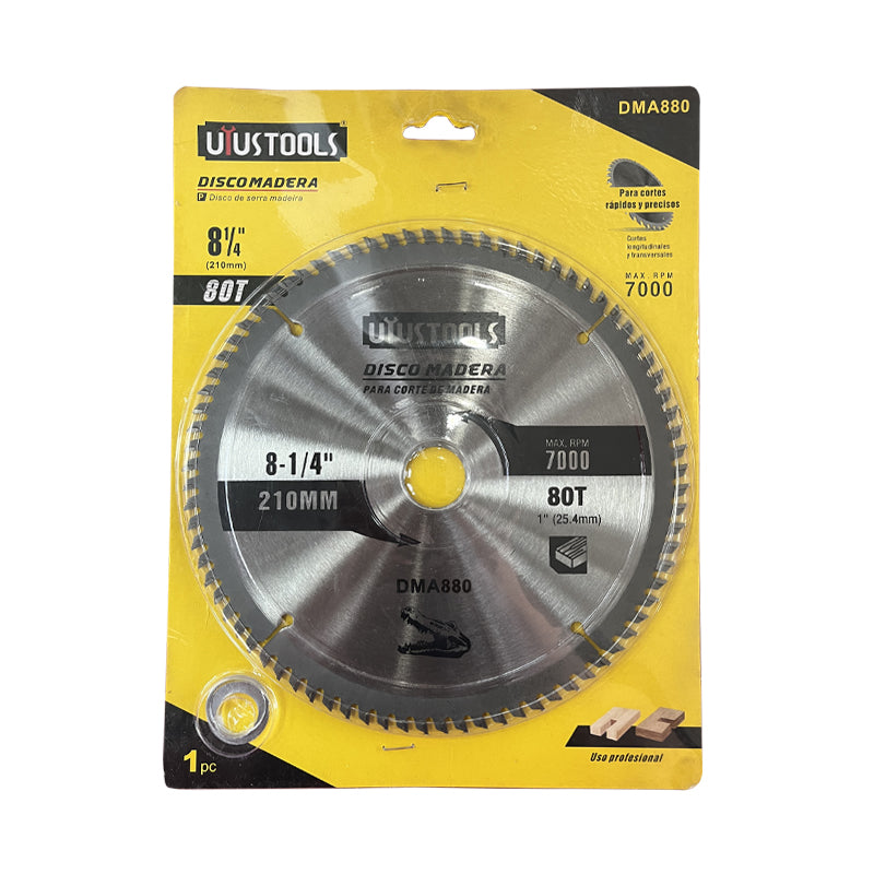 Disco sierra 8 1/4" x 80 dtes madera UYU