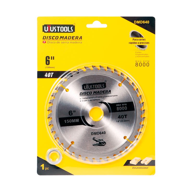 Disco sierra 6" x 40 dtes madera UYU (pack 5 unidades)