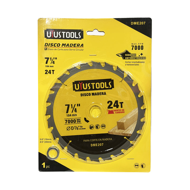 Disco madera 180MM x 24T UYU (pack 5 unidades)