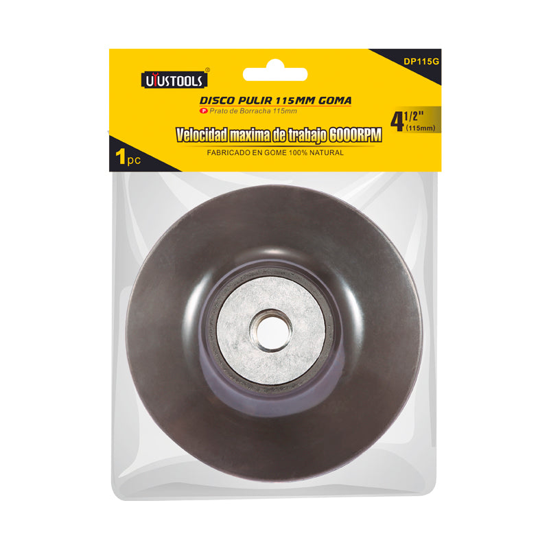 Disco goma pulir 4 1/2" vel MAX 6.000 rpm (pack 12 unidades)