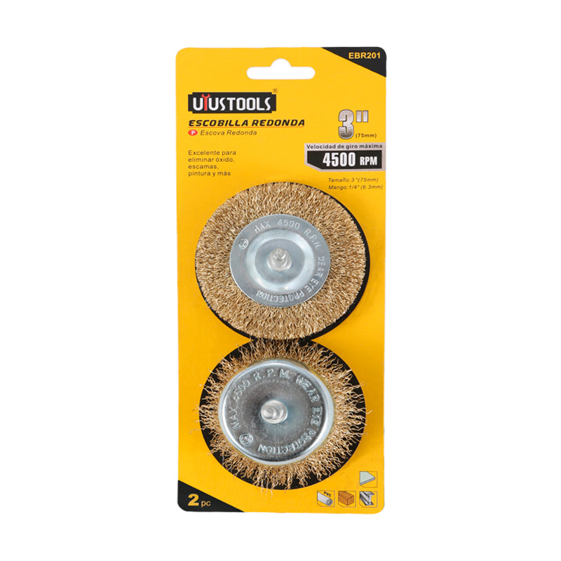 Set 2 pcs grata ondulada 3" p/taladro UYU (pack 6 sets)