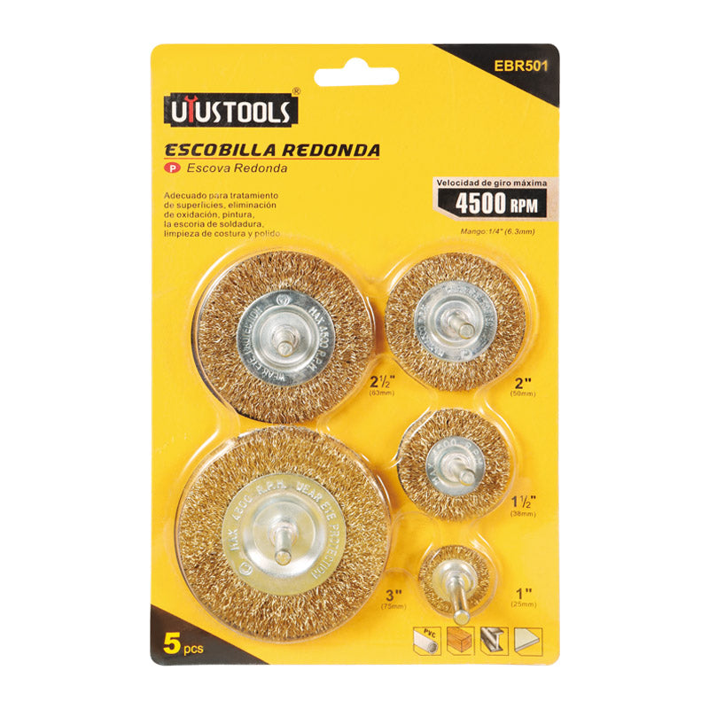 Set 5 pcs grata ondulada p/taladro UYU (pack 5 sets)