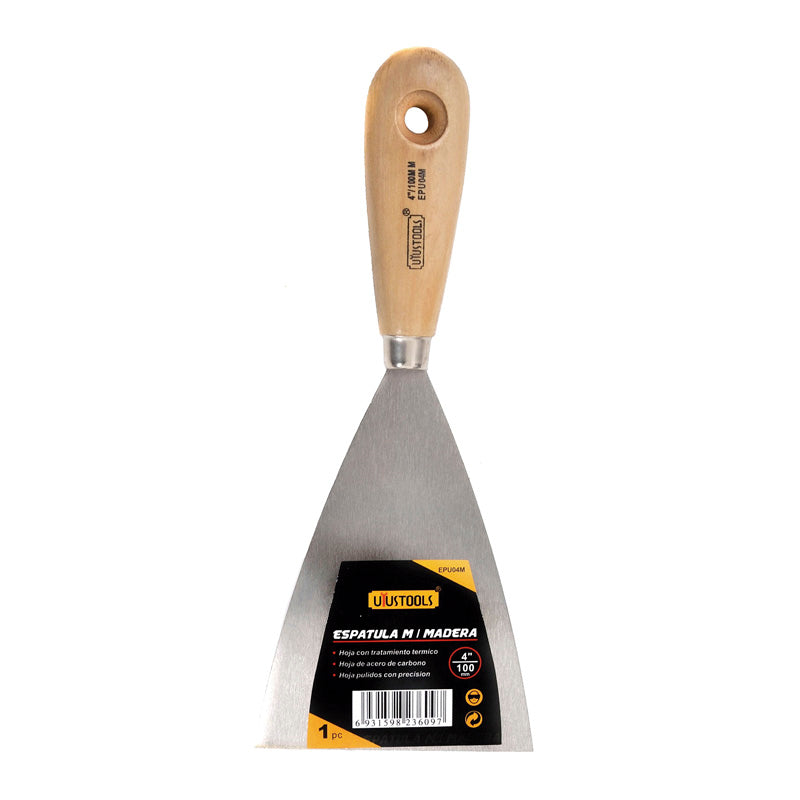 Espatula 4" mango madera Uyustools (pack 6 unidades)