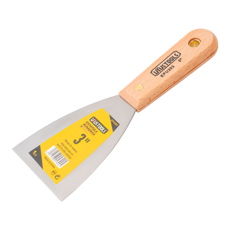 Espatula 3" mgo madera UYU (pack 12 unidades)