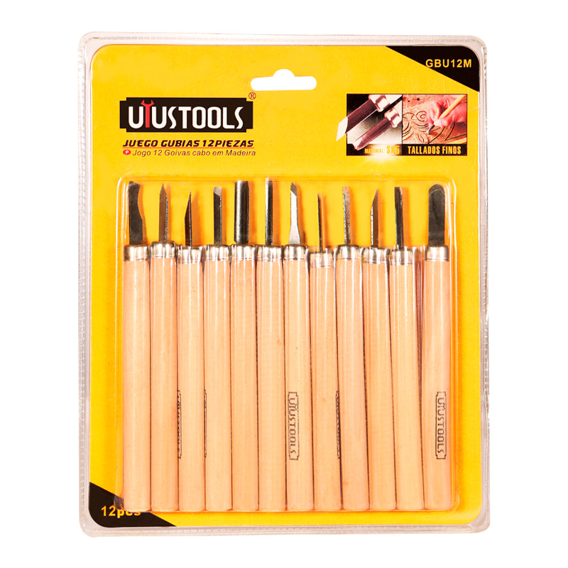 Juego gubias 12 pcs Uyustools (pack 2 sets)