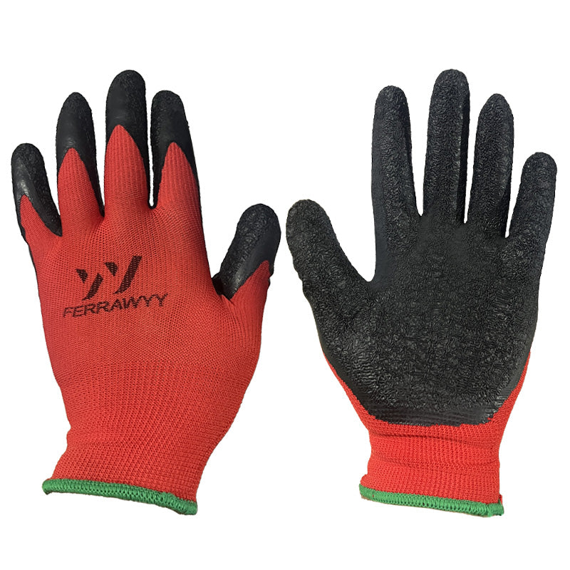 Guante tela+goma (R0J0+NEGRA) 7" fwyy-yt (pack 12 pares)