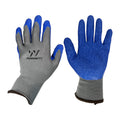Guante tela+goma 0016 (gris+azul) 9" fwyy-yt (pack 6 pares)