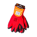 Guante tela+goma 0016 (rojo+negro) 9" fwyy+yt (pack 12 pares)