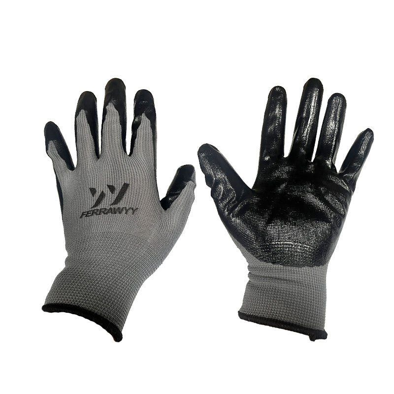 Guante tela+goma 012 (gris+negra) 8'' fwyy-yt (pack 12 pares)