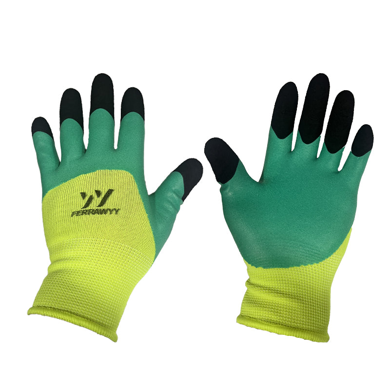 Guante tela+goma 3/4 engomado 1207 (verde rte.+verde+negro) 7" fwyy-yt - no mas (pack 12 pares)