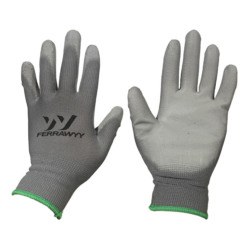 Guante tela+goma GD7003 7'' gris fwyy-yt (pack 12 pares)