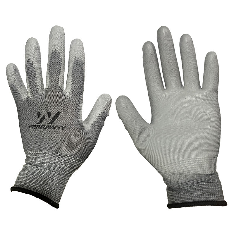 Guante tela+goma GD7003-8'' gris fwyy-yt (pack 12 pares)