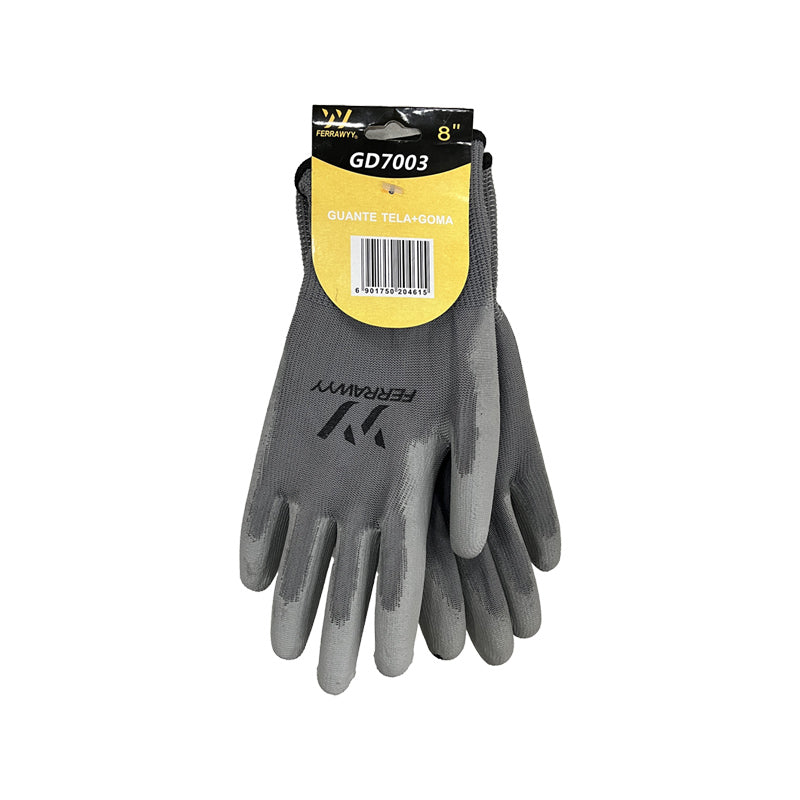 Guante tela/goma 8" GD7003 fwyy (pack 6 pares)