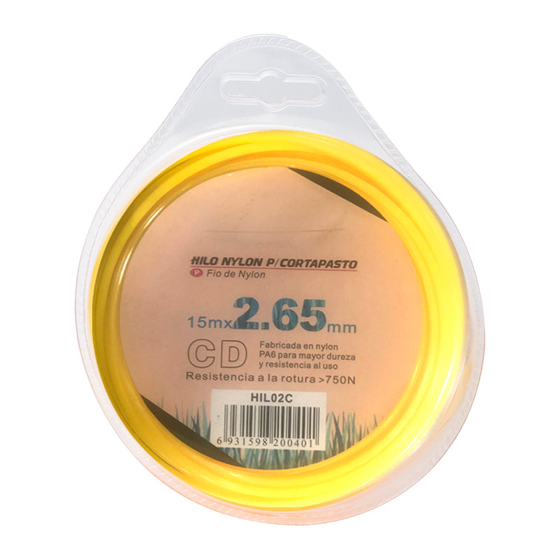 Nylon orilladora 2,65mm x 15mts cd Uyustools (pack 5 unidades)