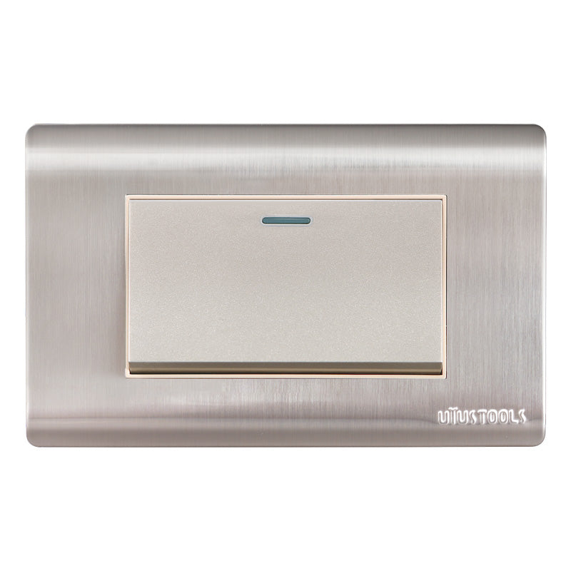 Interruptor simple 16A emp acero-inox curva UYU (pack 5 unidades)