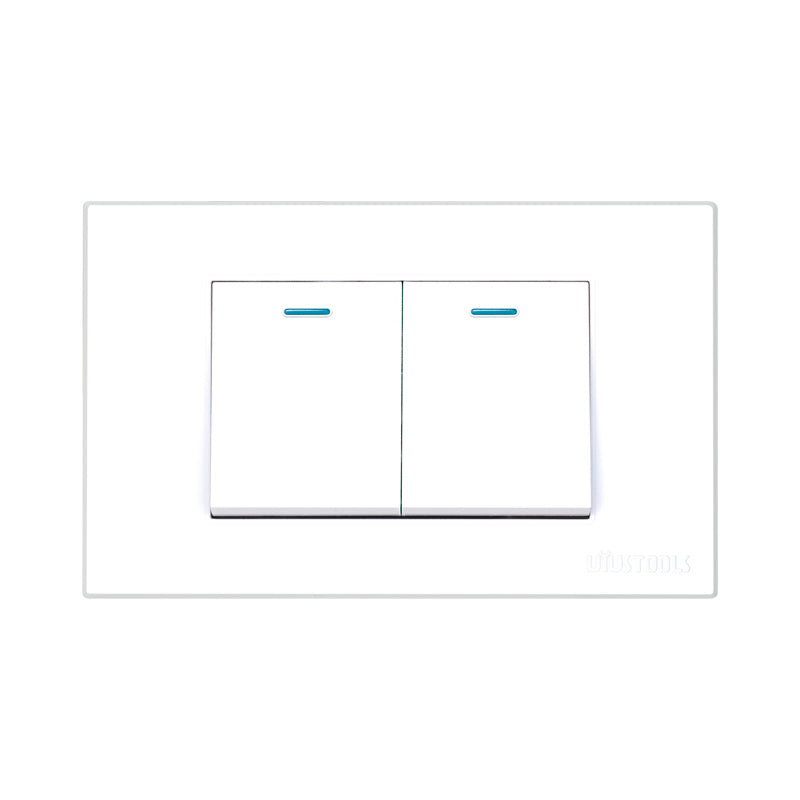 Interruptor doble 16A emp pc-blanca UYU (pack 10 unidades)