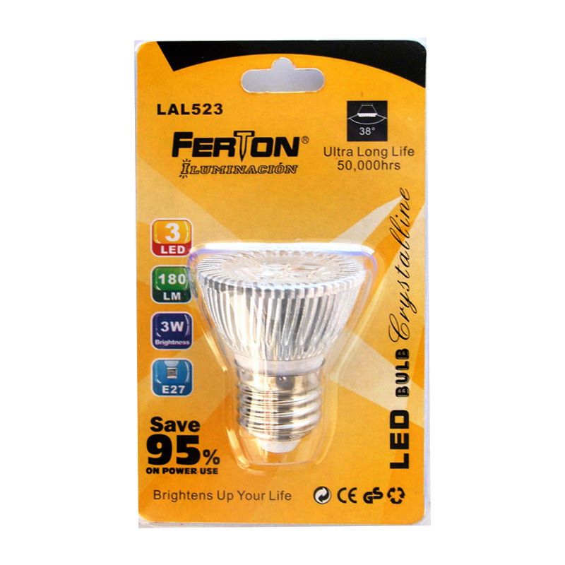 Lampara LED E27 3X1W 50X55MM Ferton (pack 5 unidades)