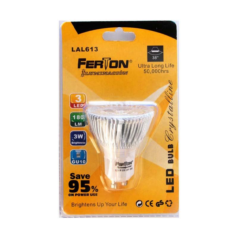 Lampara LED GU10 3X1W 50X60MM Ferton