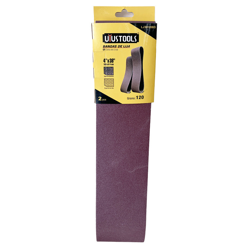 Bandas de lija 2PCS 4"X36" 120# UYU (pack 2 sets)