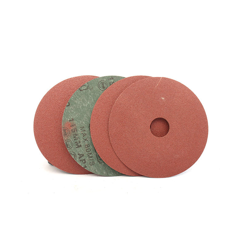 Set 5 un disco lija fibra p/madera 4 1/2" #100 UYU (pack 10 sets)