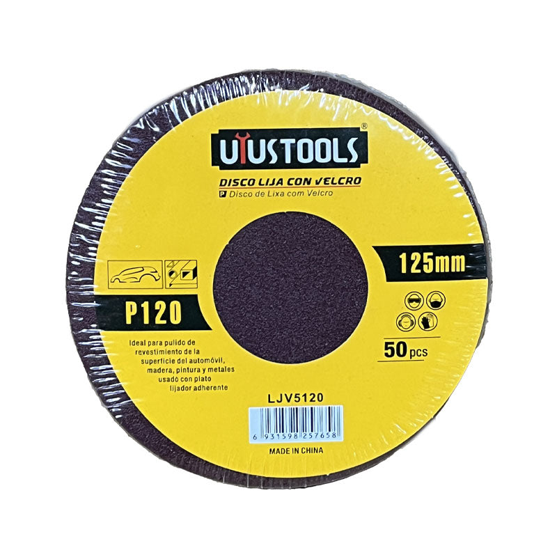 Disco lija con velcro 50UN/SET 125MM #120 Uyustools