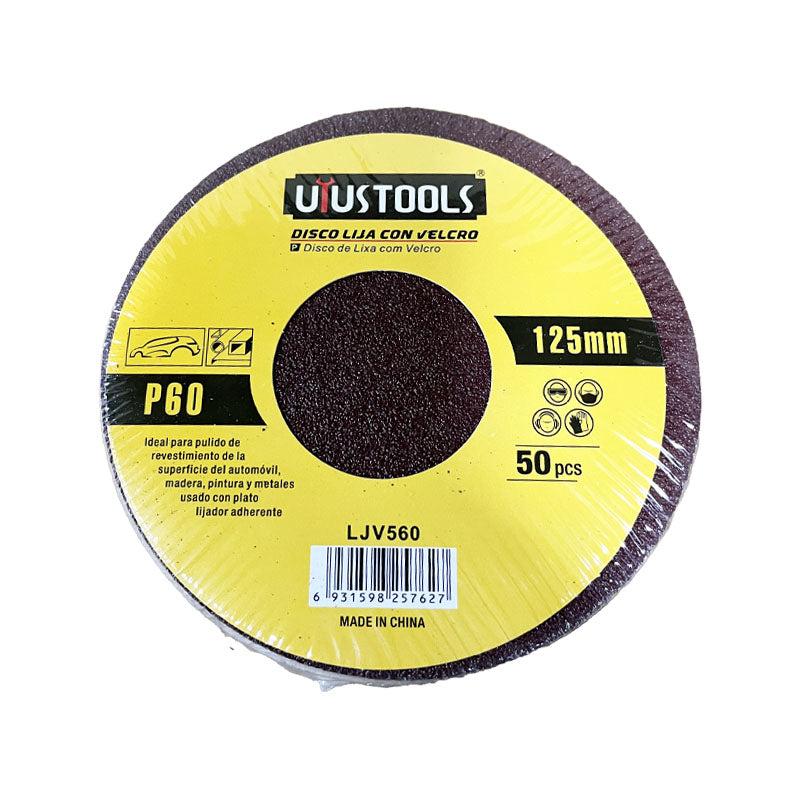 Disco lija con velcro 50UN/SET 125MM #60 Uyustools (pack 2 sets)
