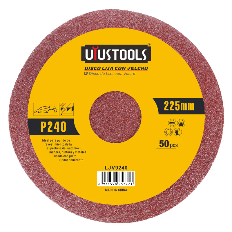 Set 50 un disco lija con velcro 9" #240 UYU
