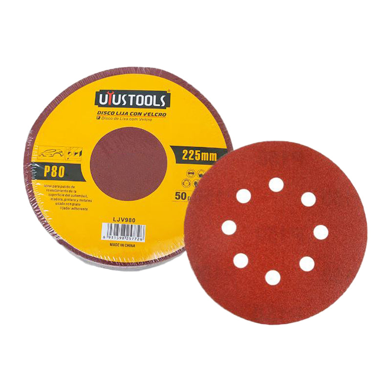 Disco lija con velcro 50UN/SET 225MM #80 UYU