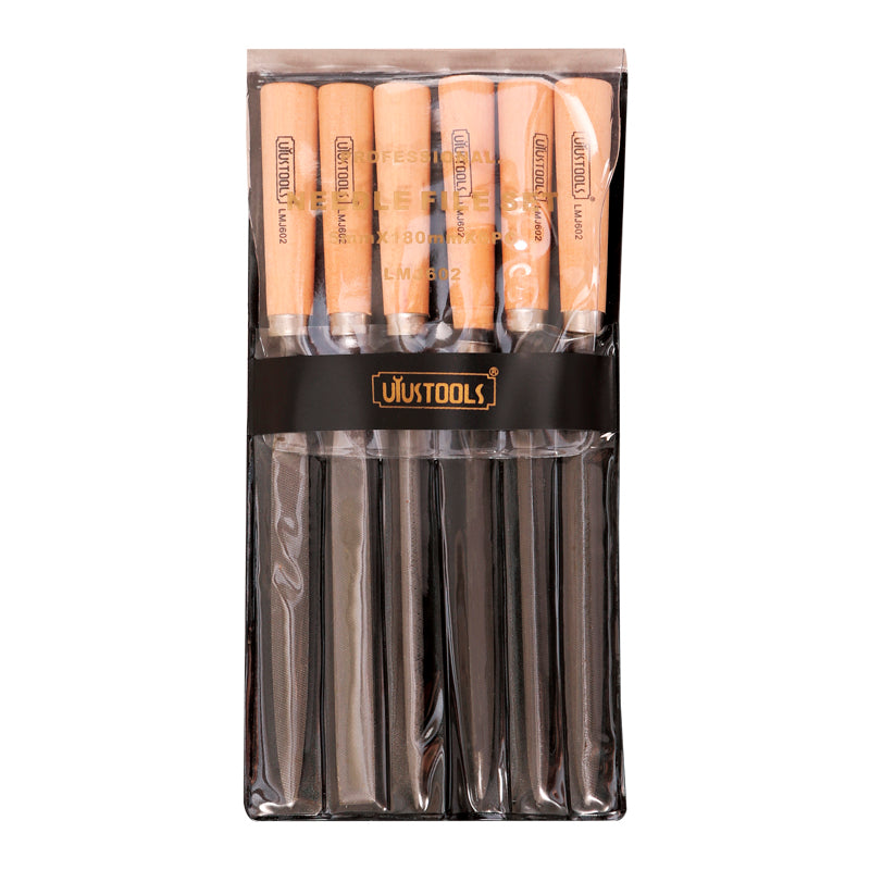 Juego 6 pcs lima fina mgo madera Uyustools (pack 5 sets)