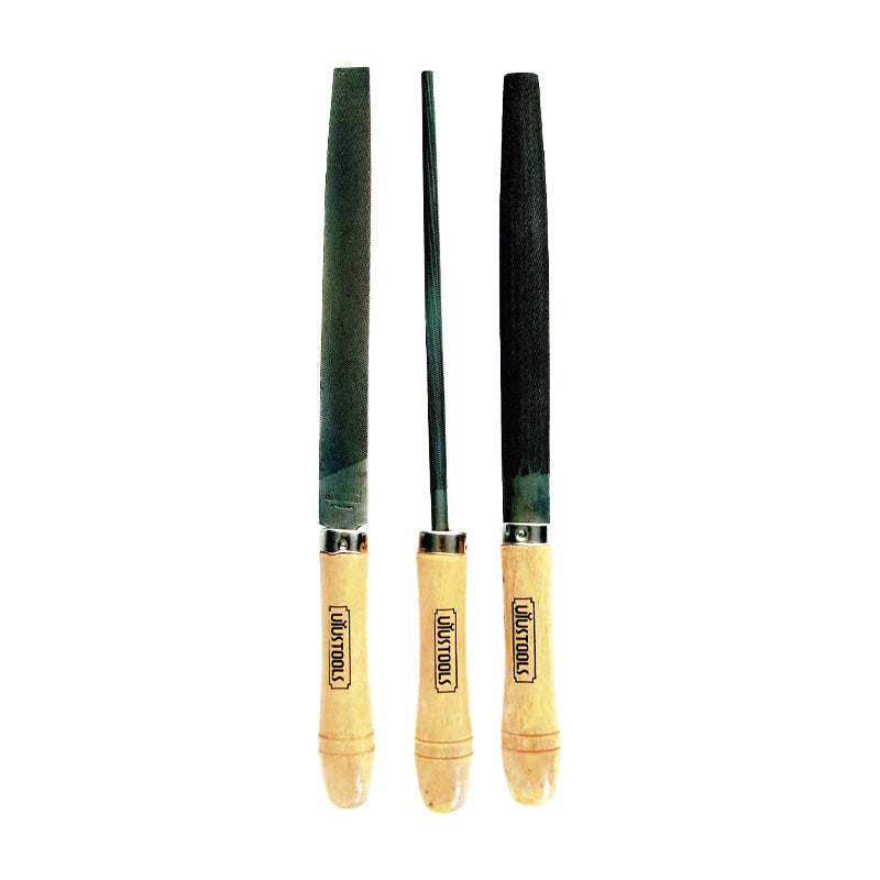 Set 3 un lima 8" mango madera Uyustools (pack 5 sets)