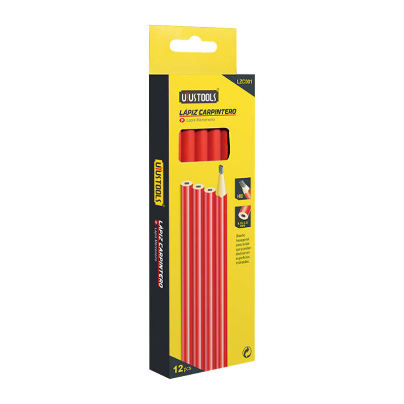 Caja lapiz carpintero 12 un Uyustools (pack 3 unidades)