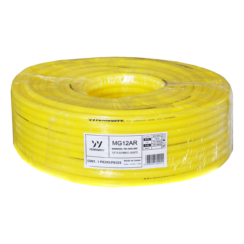 Manguera PVC para aire 1/2" x 3.0MM x 100MTS