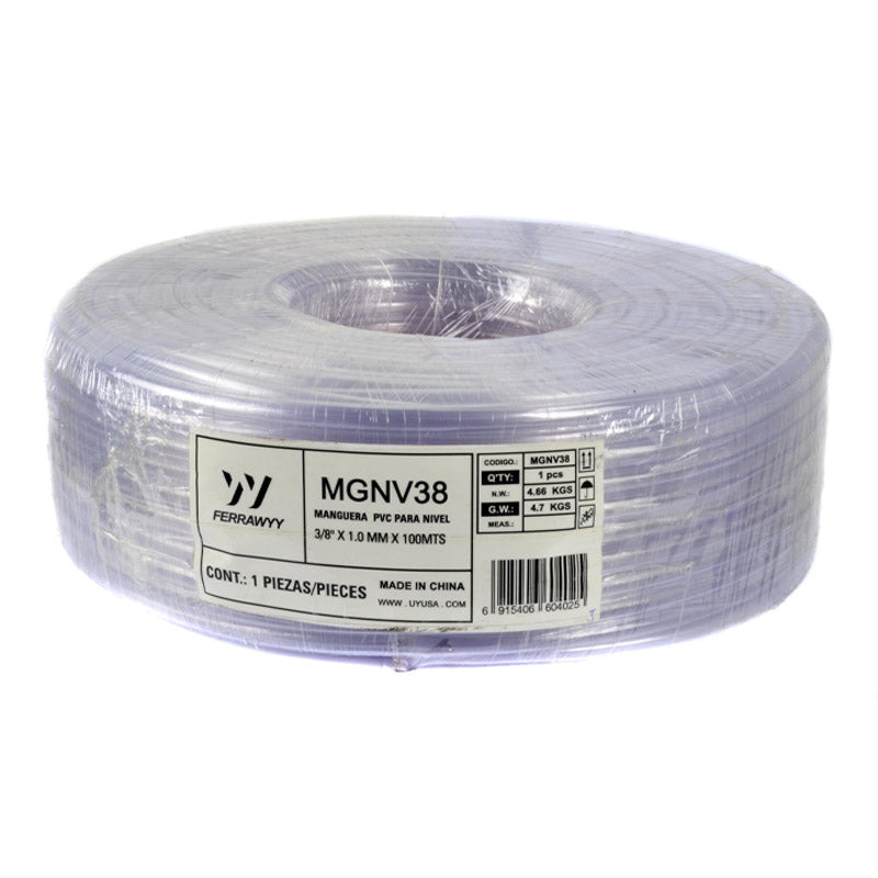 Manguera PVC para nivel 3/8" x 1.0MM x 100MTS