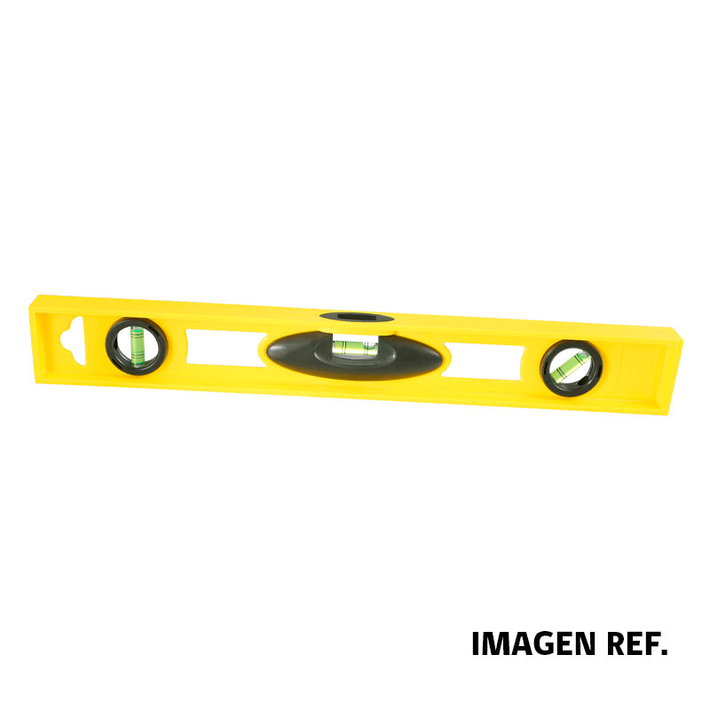 Nivel plastico amarillo 12" UYU (pack 3 unidades)