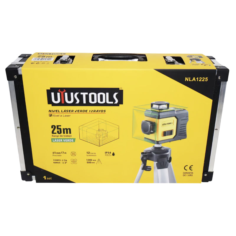 Nivel laser verde 12 rayos 25M ±1MM/7M UYU