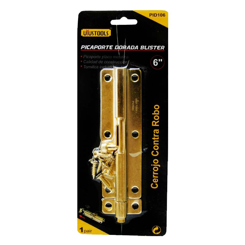 Picaporte dorado 6"
