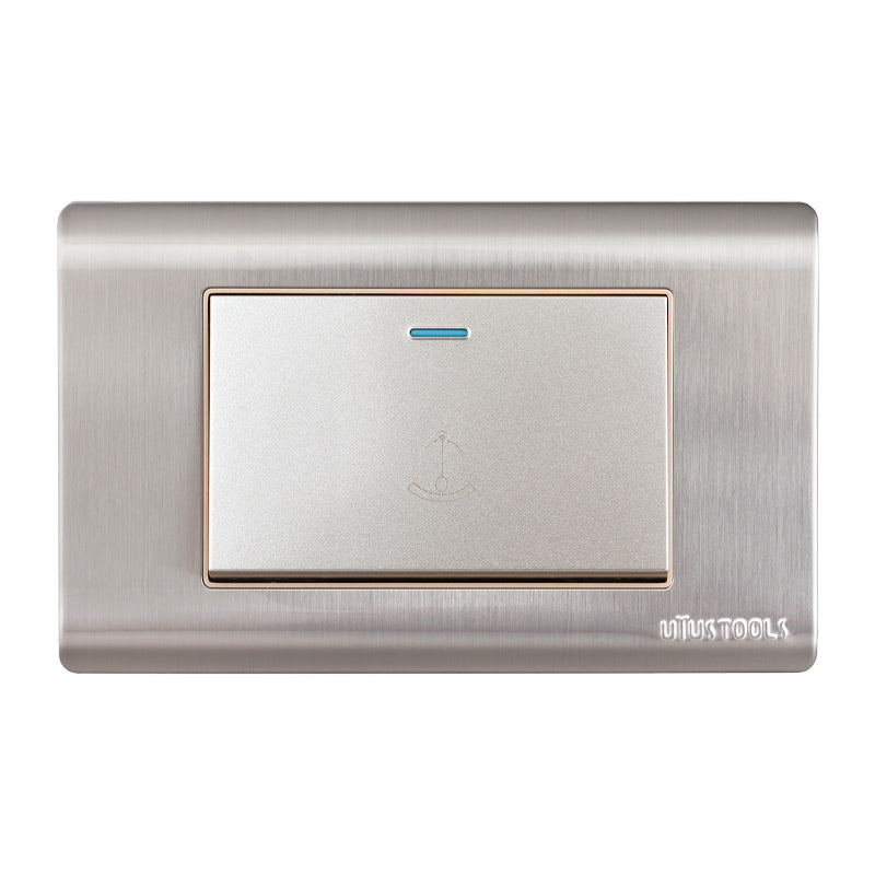 Pulsador para timbre 16A acero-inox curva UYU (pack 2 unidades)