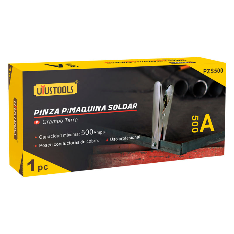 Pinza para maquina soldar 500A Uyustools (pack 2 unidades)