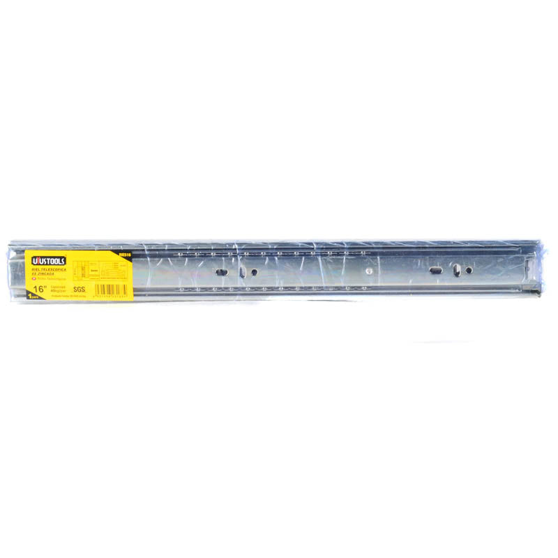 Riel mueble telescopico zincado 16" X2 UYU