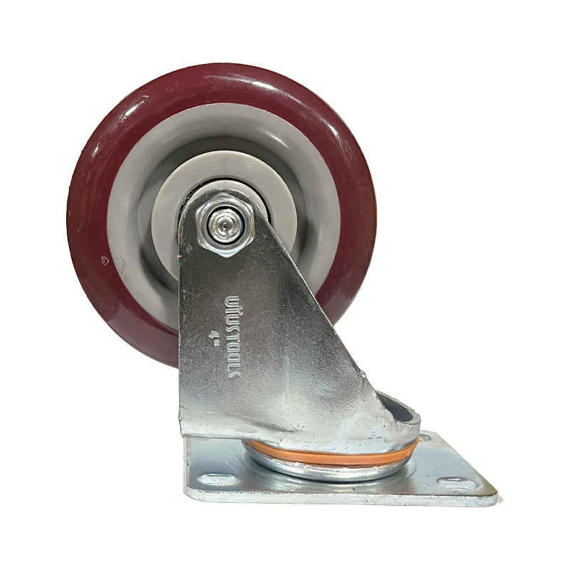 Rueda industrial burdeo PVC 4" 95KG UYU (pack 2 unidades)