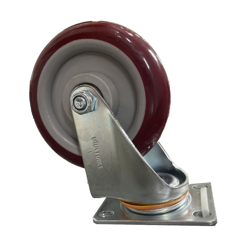 Rueda industrial burdeo PVC 5" 115KG UYU (pack 2 unidades)